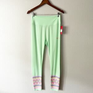 Kari Traa Air Base Layer Pant Mint Ankle Pattern Leggings women's size medium